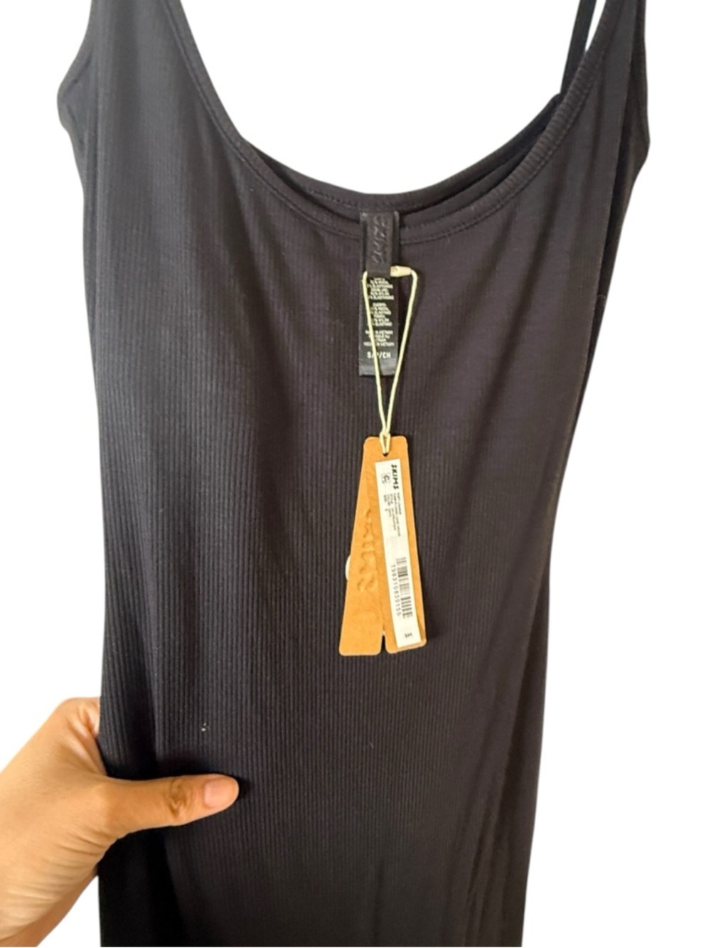 SKIMS Soft Lounge Ribbed Cami Maxi Dress Black Slit Size Small NWT - Picture 9 of 12